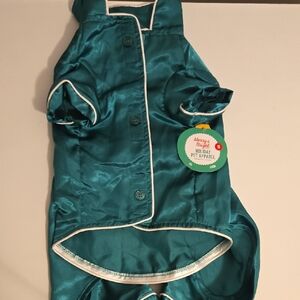 Teal Satin Pet Pajamas